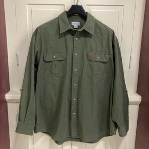 Carhartt Mens Size 2XL Navy Green 100% Cotton Canvas Shirt Jacket